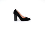 Елегантни черни дамски обувки от естествен велур на висок ток 04.234