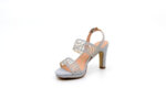 Елегантни сиви дамски сандали от текстил на висок ток 47.21822