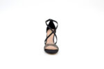 Елегантни черни дамски сандали от текстил на висок ток 47.21598