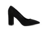Елегантни черни дамски обувки от естествен велур на висок ток 01.395