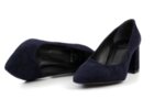 Елегантни сини дамски обувки от естествен велур 01.1154