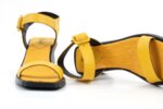 Елегантни жълти дамски сандали от естествена кожа на висок ток 04.7052