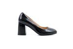 Елегантни черни дамски обувки от естествен лак на висок ток 01.4650