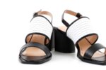 Елегантни бели дамски сандали от естествена кожа на висок ток 04.2857