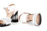 Елегантни бели дамски сандали от естествена кожа на висок ток 04.1133