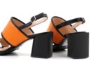 Елегантни оранжеви дамски сандали от естествена кожа на висок ток 04.2857