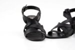 Елегантни черни дамски сандали от естествена кожа на висок ток 01.2807