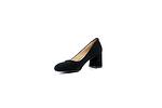 Елегантни черни дамски обувки от естествен велур на висок ток 01.250