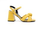 Елегантни жълти дамски сандали от естествена кожа на висок ток 04.6885