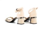 Елегантни бежови дамски сандали от естествен лак на висок ток 29.15031