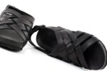 Ежедневни черни дамски сандали от естествена кожа 06.34621