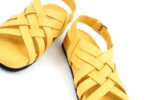 Ежедневни жълти дамски сандали от естествена кожа 06.34621