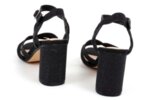 Елегантни черни дамски сандали от текстил на висок ток 47.21671