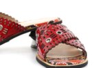 Дамски червени чехли от естествен лак 29.11809