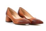 Елегантни камелени дамски обувки от естествена кожа на висок ток 01.7751