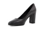 Елегантни черни дамски обувки от естествена кожа на висок ток 01.2