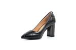 Елегантни черни дамски обувки от естествен лак на висок ток 01.2751