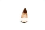 Елегантни бежови дамски обувки от естествена кожа на висок ток 01.1622