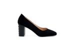 Елегантни черни дамски обувки от естествен велур на висок ток 01.1801