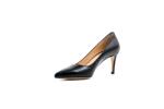 Елегантни черни дамски обувки от естествена кожа на висок ток 01.1622