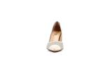 Елегантни бежови дамски обувки от естествена кожа на висок ток 01.5231