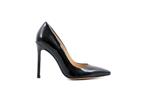 Елегантни черни дамски обувки от естествен лак на висок ток 01.654