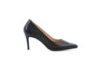 Елегантни черни дамски обувки от естествена кожа на висок ток 01.5231