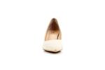 Елегантни бежови дамски обувки от естествена кожа на висок ток 01.2801