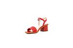 Елегантни червени дамски сандали от естествена кожа на висок ток 29.2108