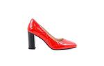 Елегантни червени дамски обувки от естествен лак на висок ток 01.3900
