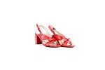 Елегантни червени дамски сандали от естествена кожа на висок ток 29.2659