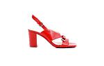 Елегантни червени дамски сандали от естествена кожа на висок ток 29.2659