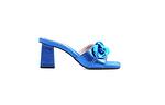 Елегантни сини дамски чехли от еко кожа на висок ток 47.22774