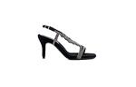Елегантни черни дамски сандали от еко кожа на висок ток 47.23011