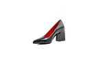 Елегантни черни дамски обувки от естествен лак на висок ток 01.68