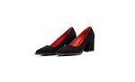 Елегантни черни дамски обувки от естествен велур на висок ток 01.67