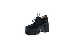 Елегантни черни дамски обувки от естествен велур на висок ток 01.4314