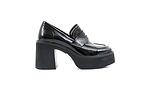 Елегантни черни дамски обувки от естествен лак на висок ток 01.0915