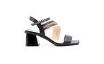 Елегантни черни дамски сандали от естествена кожа на висок ток 29.2116