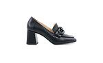 Елегантни черни дамски обувки от естествена кожа на висок ток 01.01801