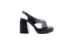 Елегантни черни дамски сандали от естествена кожа на висок ток 04.1382