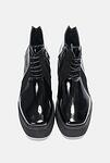 Елегантни черни дамски обувки от естествен лак и велур 01.11520