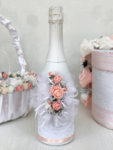 Сватбен комплект в цвят пудра и розова праскова K41