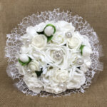 Булчински букет от бели рози N17