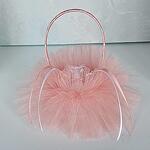 Сватбена кошничка за брачни халки в цвят розова праскова