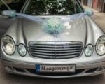 Сватбена украса за кола в цвят мента E11