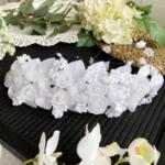 Сватбена диадема за коса с розички и цветчета в бяло M19