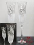 Кристални сватбени ритуални чаши със сребърни елементи