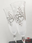 Кристални сватбени ритуални чаши със сребърни елементи