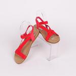 Червени ниски дамски сандали